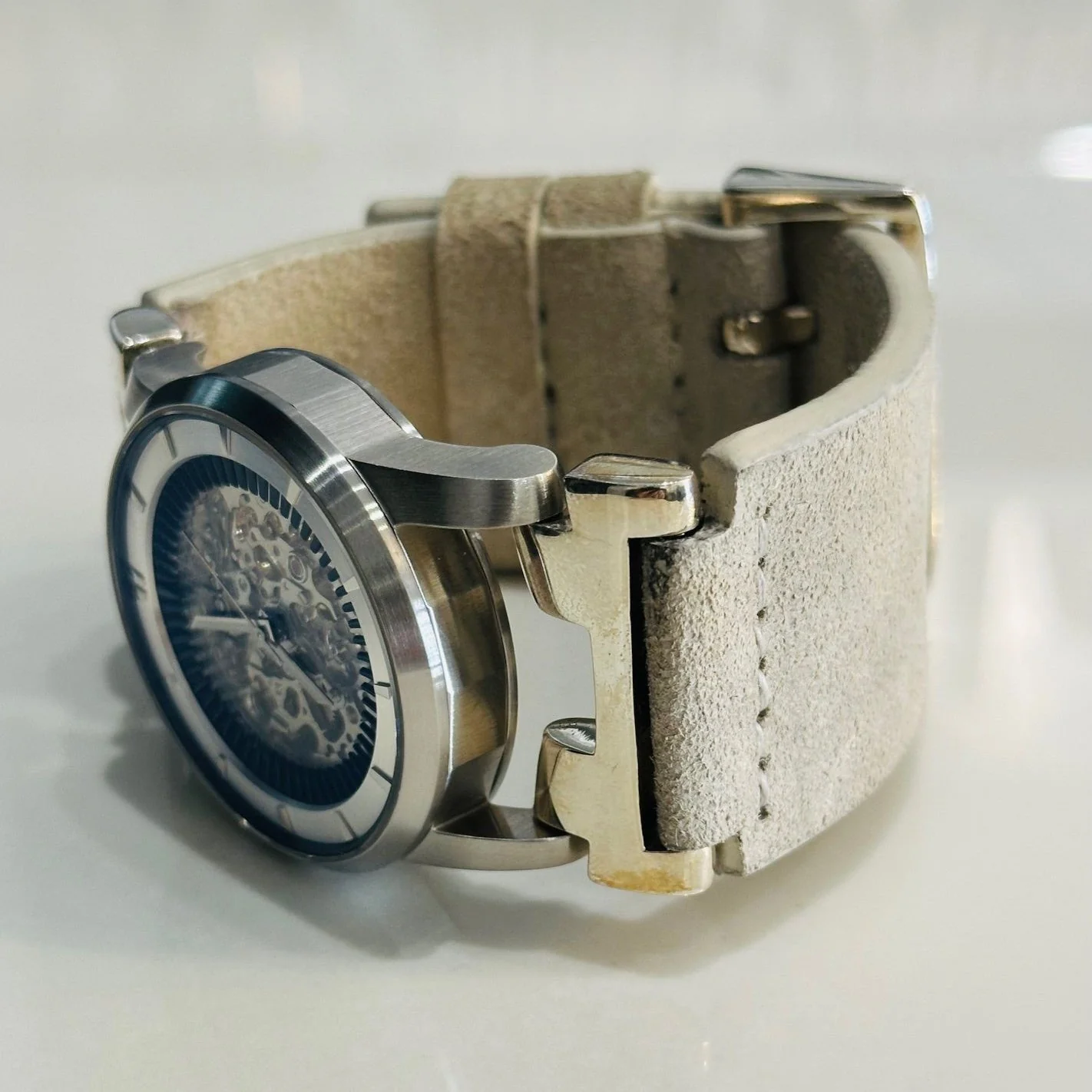 P4 X FOB Watch #5864 Straight Strap Buckle Silver Skeleton W130-012-0-PA-FLE - Image 3